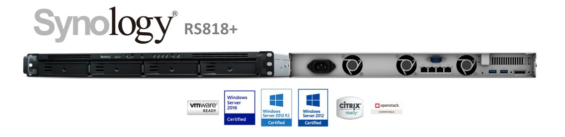 Synology RS818+, NAS 4 baias de alta performance